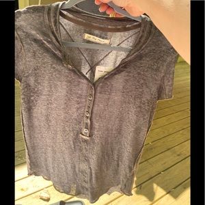 We the free charcoal Henley shirt